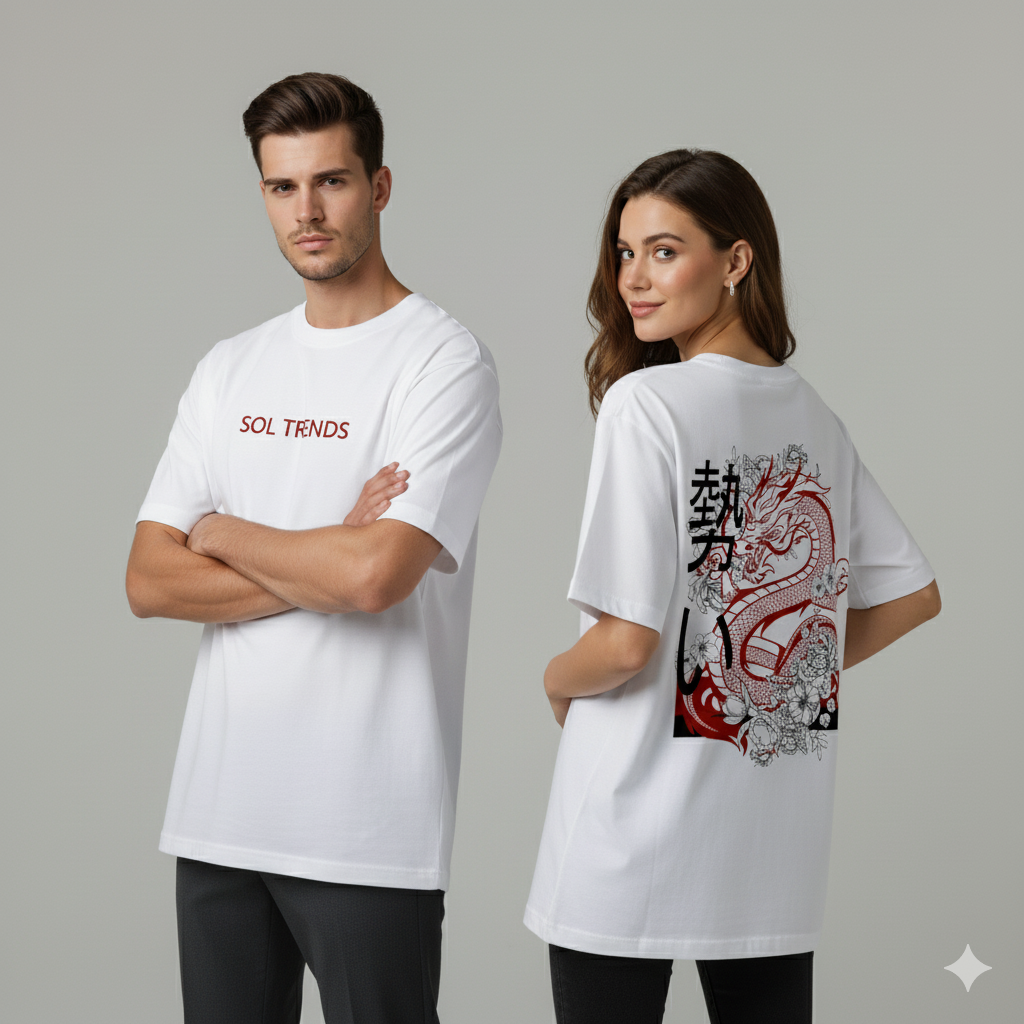 DRAGON SPIRIT Oversize T-Shirt  – White