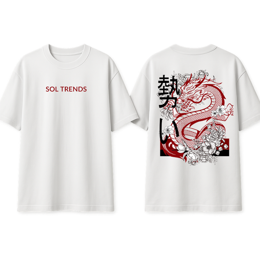 DRAGON SPIRIT Oversize T-Shirt  – White